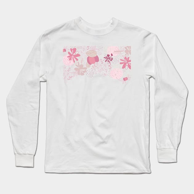 Abstract pink flower baby girl illustration Long Sleeve T-Shirt by GULSENGUNEL